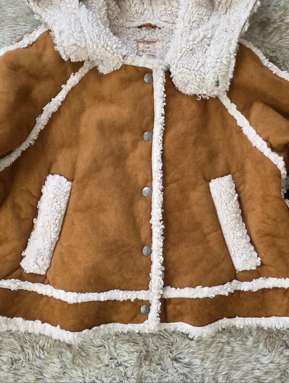 Free People We‎ The Free Vegan Exchange Shearling Jacket Tan Women's